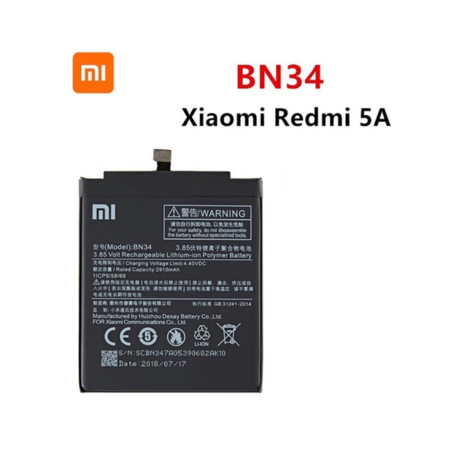 BATRE BATTERY BATERAI BN-34 XIAOMI REDMI 5A BN34 BN-34  99
