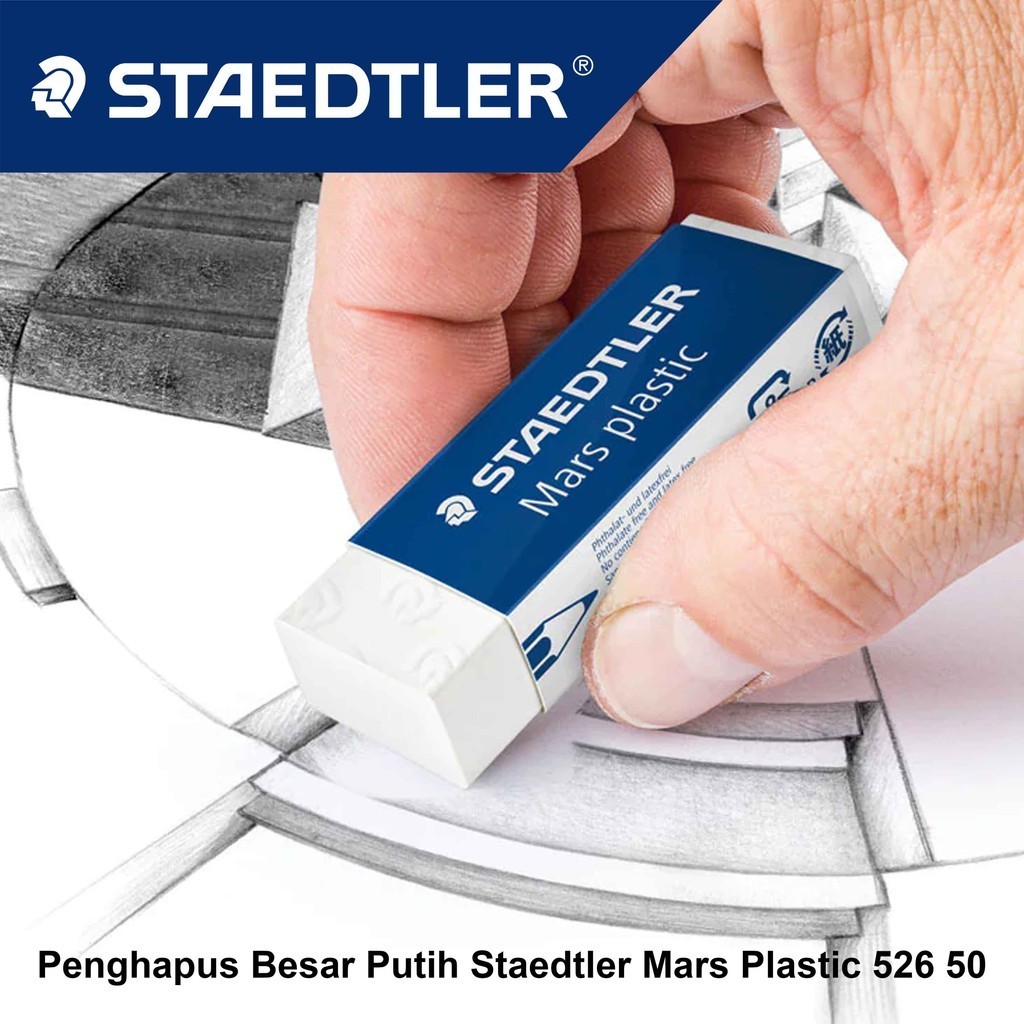 

Staedtler Mars Plastic Penghapus Polos Besar Putih 526 50 (65x23x13mm)