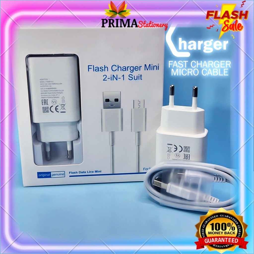 Charger Vivo 2A 5V 10Watt Micro USB Fast Charger V1020 ORIGINAL  100%