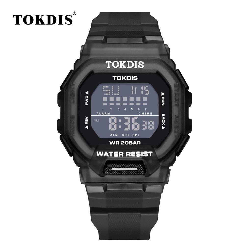 Buy 1 Get 1  Terlaris Jam Tangan Pria Tokdis 02573 Rubber Digital Original water resist 3 ATM