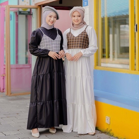 Amy Dress | Bella Vest | Dress Set | Gamis Tanktop | Gamis Vest | Gamis Tingkat | Gamis Pesta | Gami