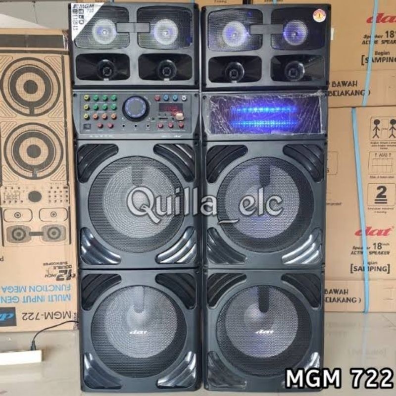 ACTIVE PASSIVE SPEAKER SPIKER AKTIF AKTIP PASIF PASIP DAT MGM 722 MGM722 12 INCH " 12" DOUBLE SUBWOO
