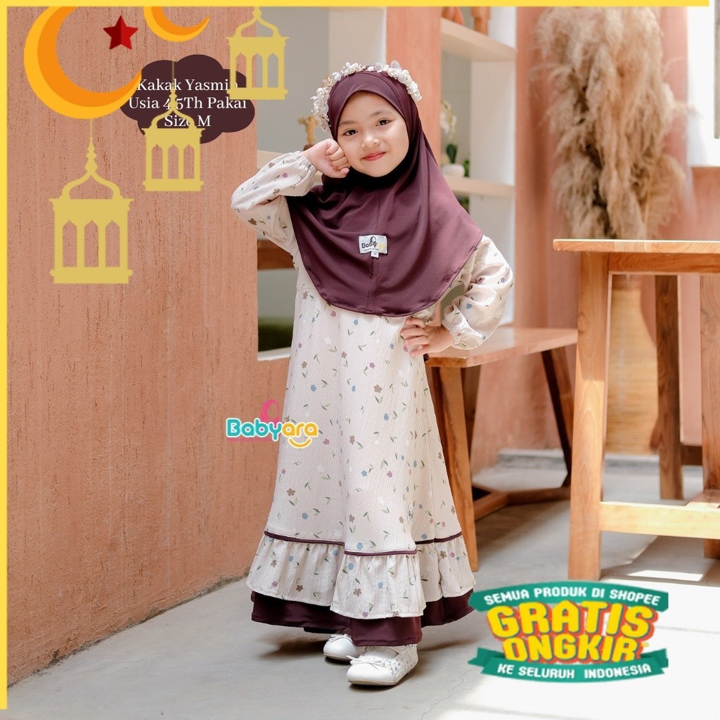 Gamis Raflecia/Maron merah bata red anak tanggng
