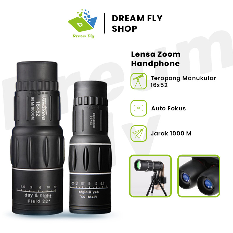 TELESKOP LENSA ZOOM HP MONOKULAR TEROPONG JARAK JAUH PERALATAN FOCUS / 16X52 TELESKOP LENSA ZOOM HP