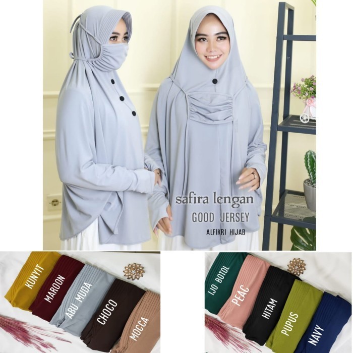 SAFIRA LENGAN - jilbab instan berlengan - grosir jilbab bergo+cadar