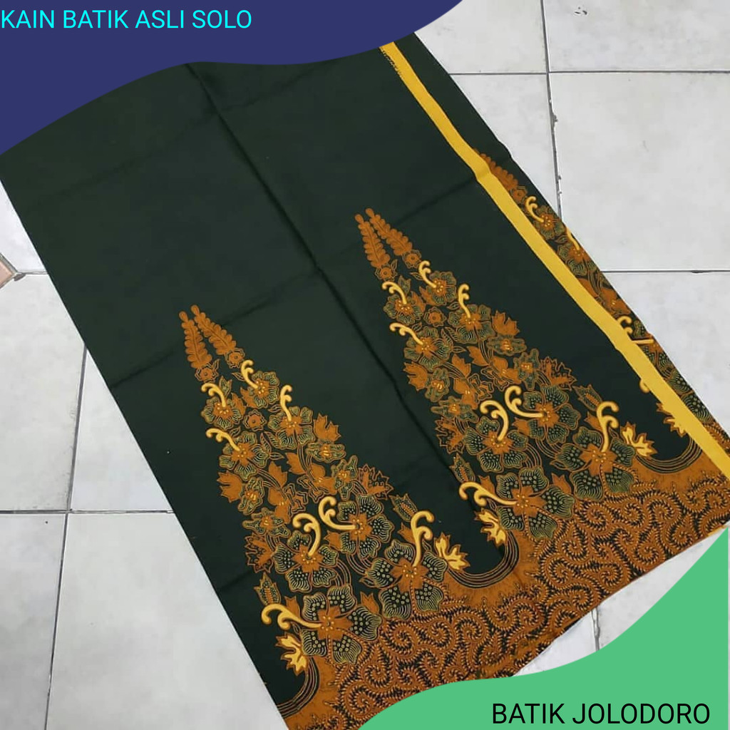 Kain Jarik Batik SOLO motif sogan gunungan bunga warna dasar hitam