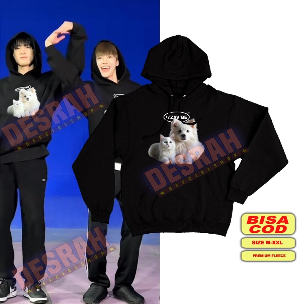 jaket hoodie korean kpop jeno & jaemin nct Sablon cat & dog WHITE