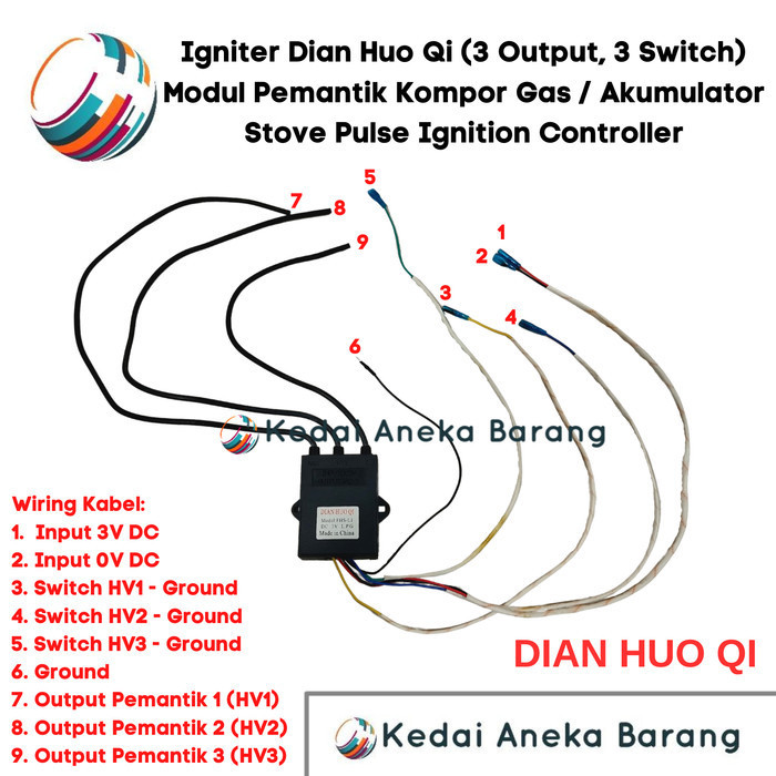 Modul Ignition Igniter Pemantik Blue Gas LPG Kompor 1.5V DC 3 Output
