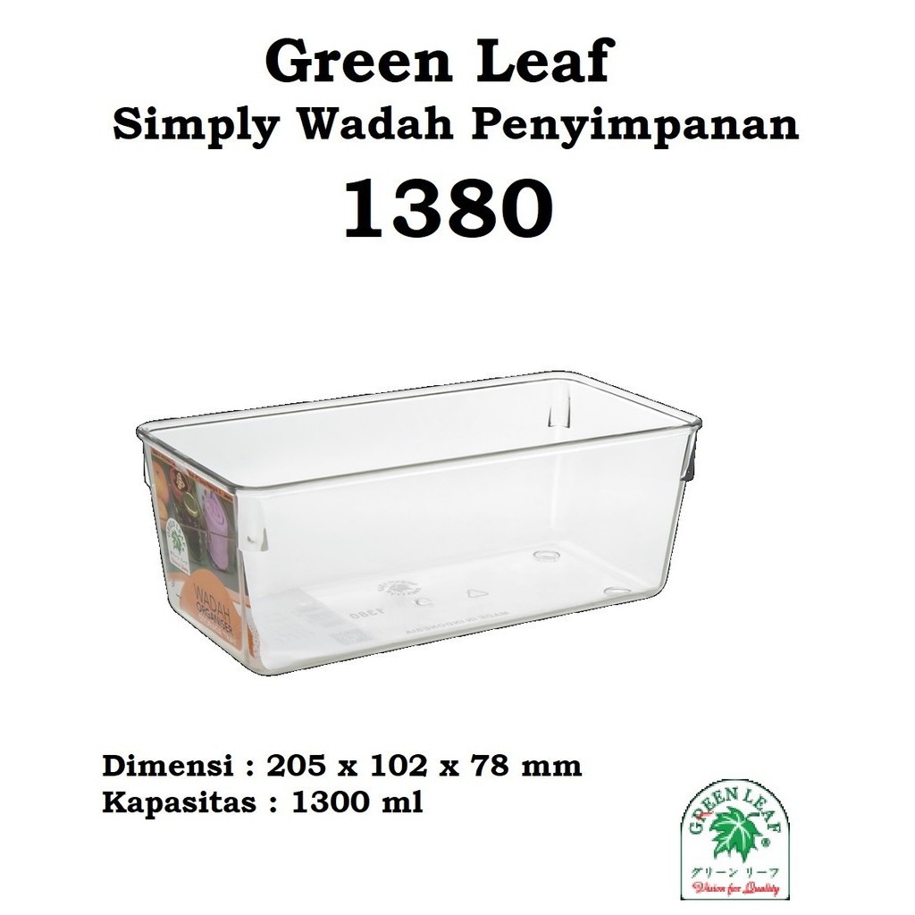 Green Leaf Simply Wadah Serbaguna 1380 1381 / Organiser Kulkas / Storage Tray