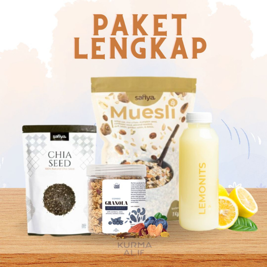 

[4 in 1 Full Package DIET] Muesli 500gr + Lemonits 500ml + Chiaseed 250gr + Granola 250gr