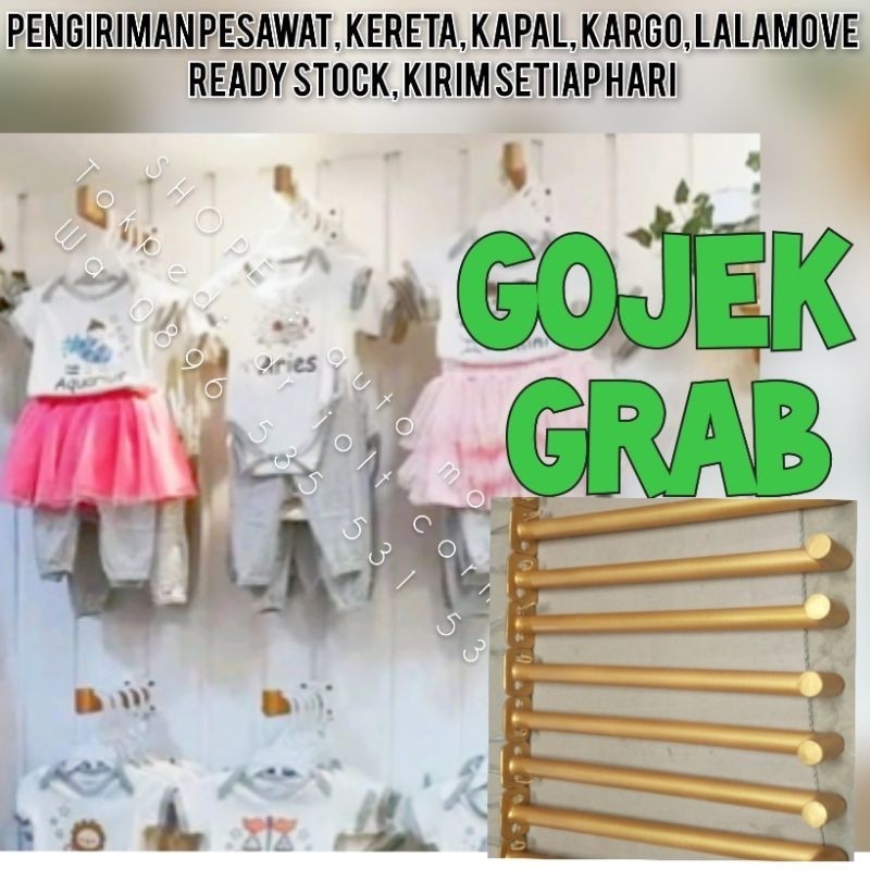 SULING TEMBOK BOR DINDING EMAS GANTUNGAN HOOK TEMPELAN GAWANG BAJU EMAS CUSTOM STANDING MIRROR KAITA