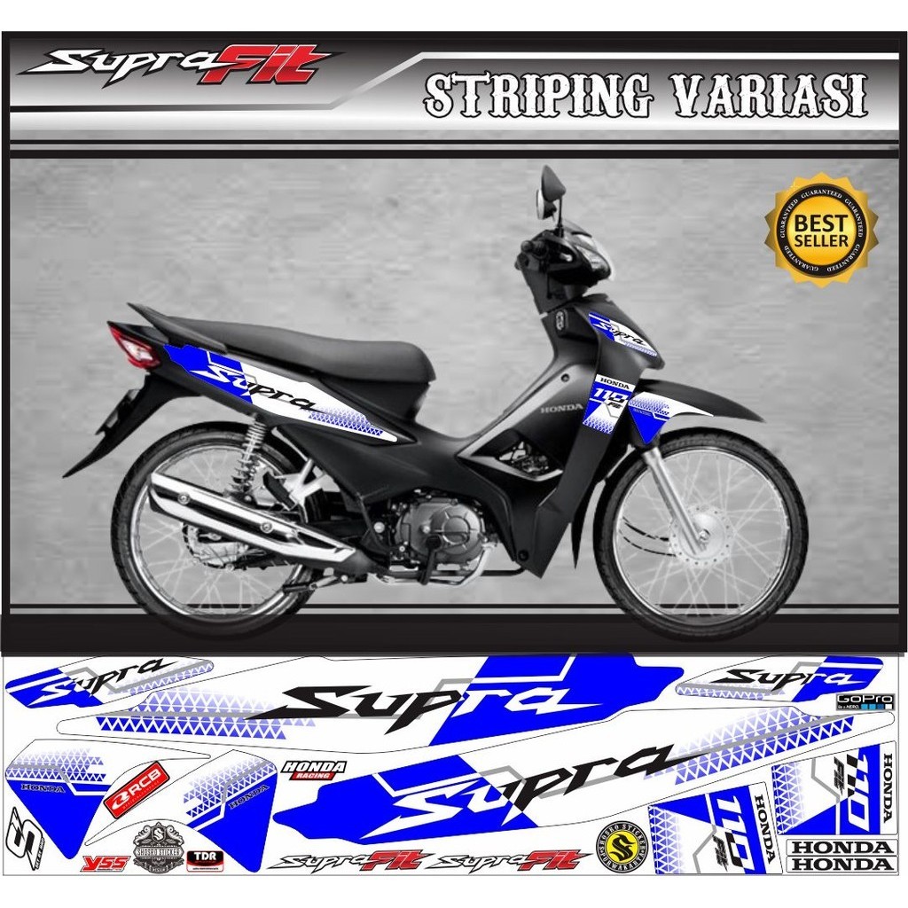 COD / SUPRA FIT NEW STIKER STRIPING PREMIUM MOTOR PREMIUM KEREN LIS VARIASI SUPRA FIT NEW STIKER