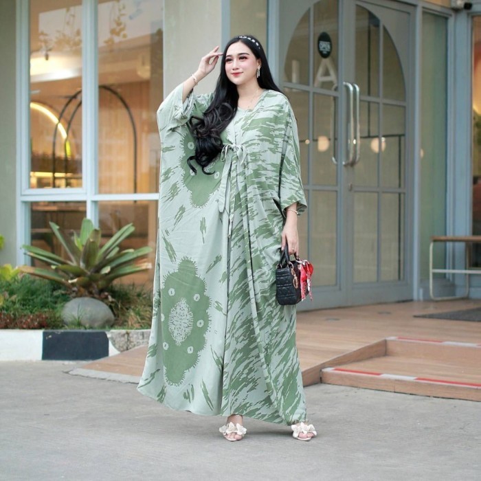 GAMIS KAFTAN TERBARU JUMBO ABSTRAK KAFTAN LEBARAN 2024 MEWAH GAMIS