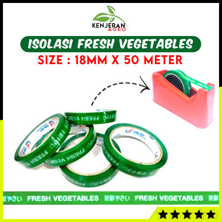 

Lakban Selotif Isolasi FRESH VEGETABLES Untuk Salad Buah Sayur (18mm x 50 Meter)