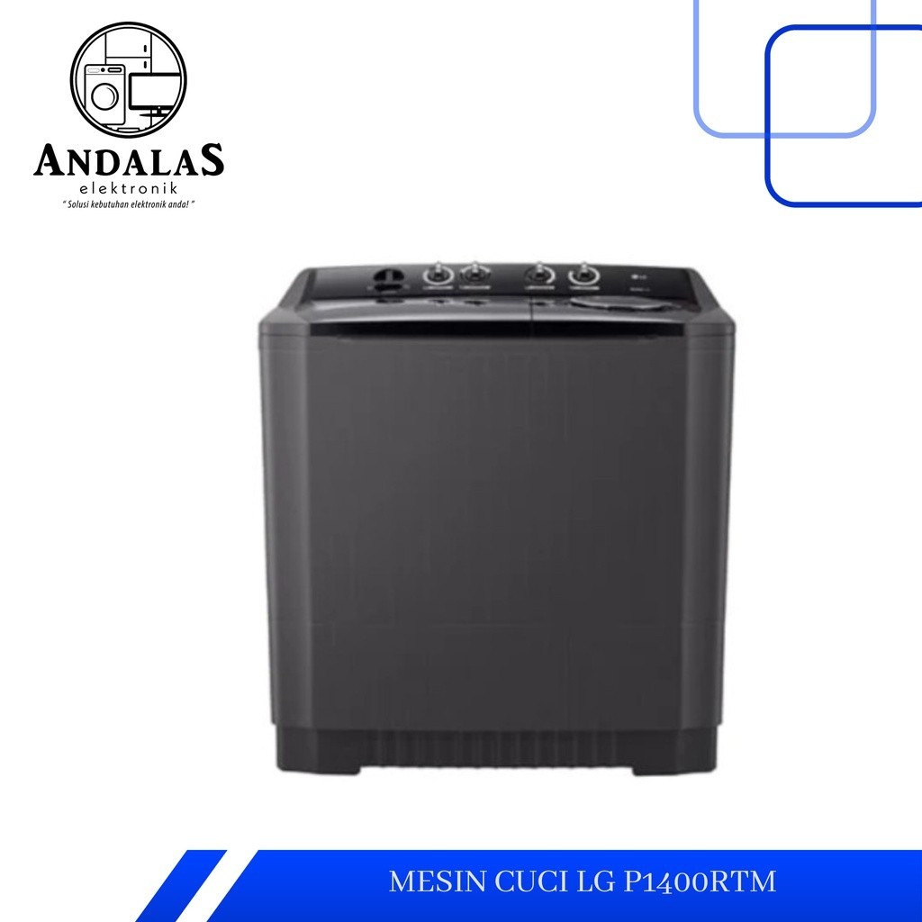 PROMO SPESIAL LG MESIN CUCI 2 TABUNG 14Kg P1400RTM / P-1400RTM 1400 RTM HITAM