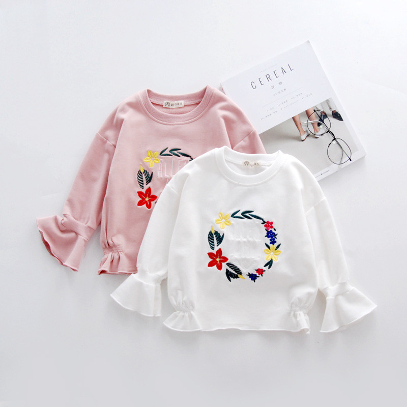Baju Anak premium baru kaos lengan panjang katun organik anak perempuan dari pabrik Cina