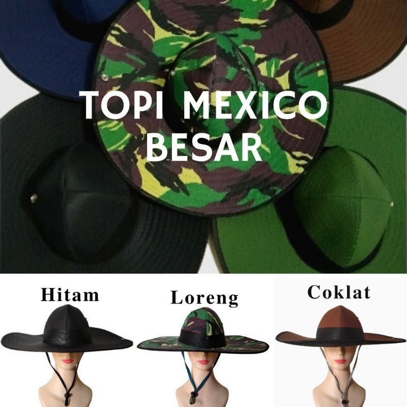 TOPI RIMBA MEXICO LEBAR | TOPI PETANI | TOPI RIMBA LEBAR DEWASA PRIA WANITA