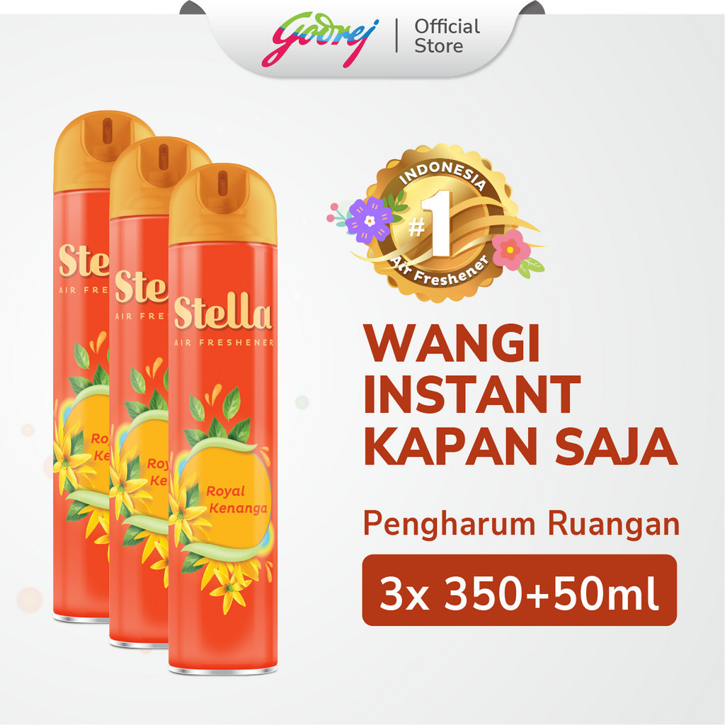 Stella Aerosol Parfumist Cananga Lullaby (350+50 ml) x3 - Pengharum Pewangi Ruangan Semprot
