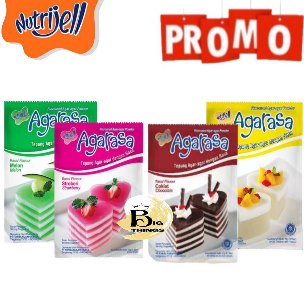 

AGARASA By Nutrijel 10g Tepung Agar Jelly Coklat Stroberri Melon Vanilla