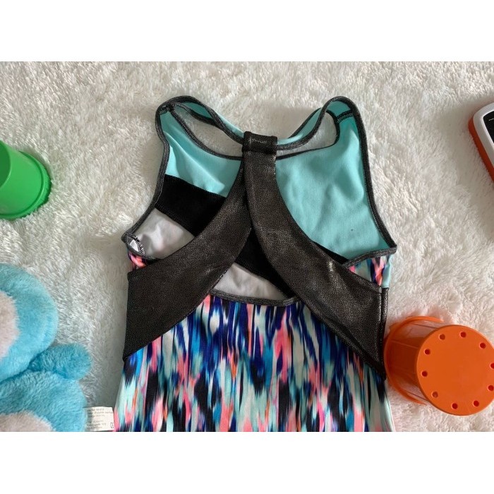 ✨BEST✨ -Swimsuit Renang Leotard Gymnastic Baju Senam balet Justice - Black Blue, 12Y