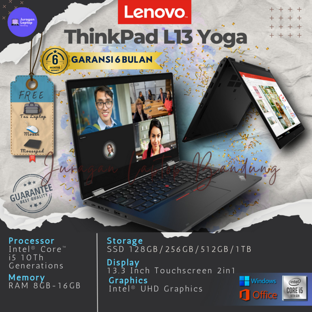 Laptop Lenovo L13 & L13 Yoga, Intel Core i3/i5 Gen 10, RAM 4GB-16GB, SSD 256GB, 13.3" Touch/Non Touc