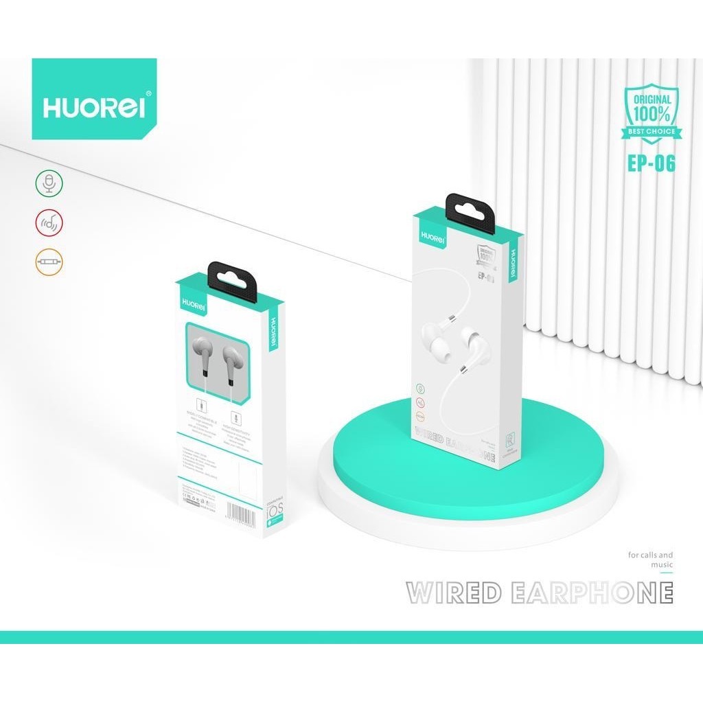 HUOREI EP-06 WIRED EARPHONE WITH MICROPHONE REDUCE NOISE