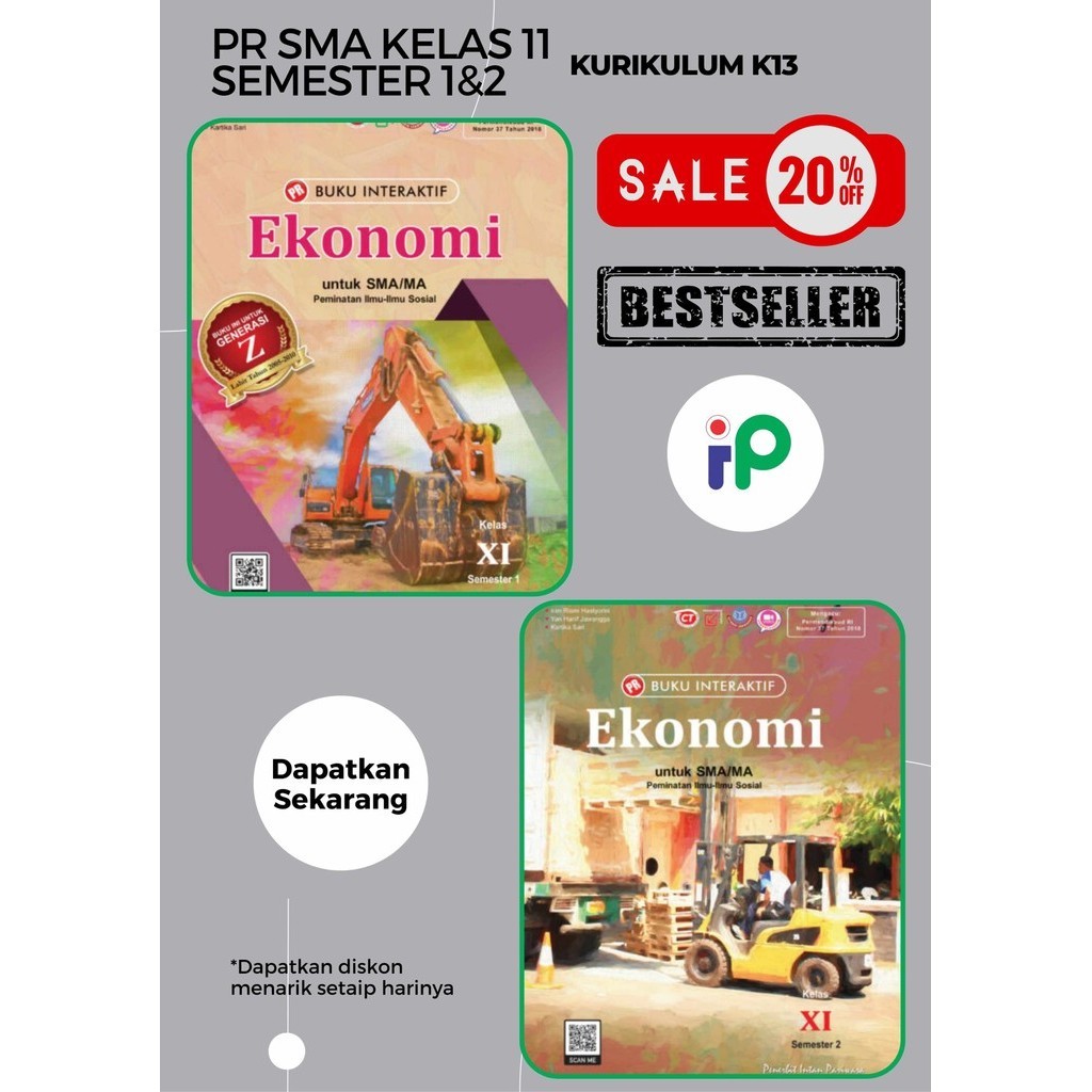 Buku Pr/Lks Ekonomi K13 SMA/MA Kelas 11/XI Semester 1&2  Intan pariwara Tahun 2024 Terbaru