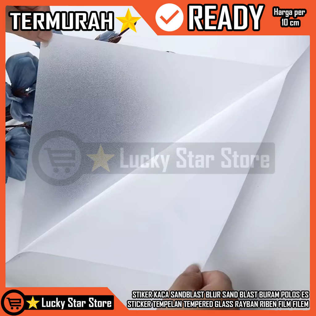 Sanblast Sandblast Per 10 cm Stiker Kaca Jendela Rumah Tidak Tembus Pandang Sans Blast Polos Buram P
