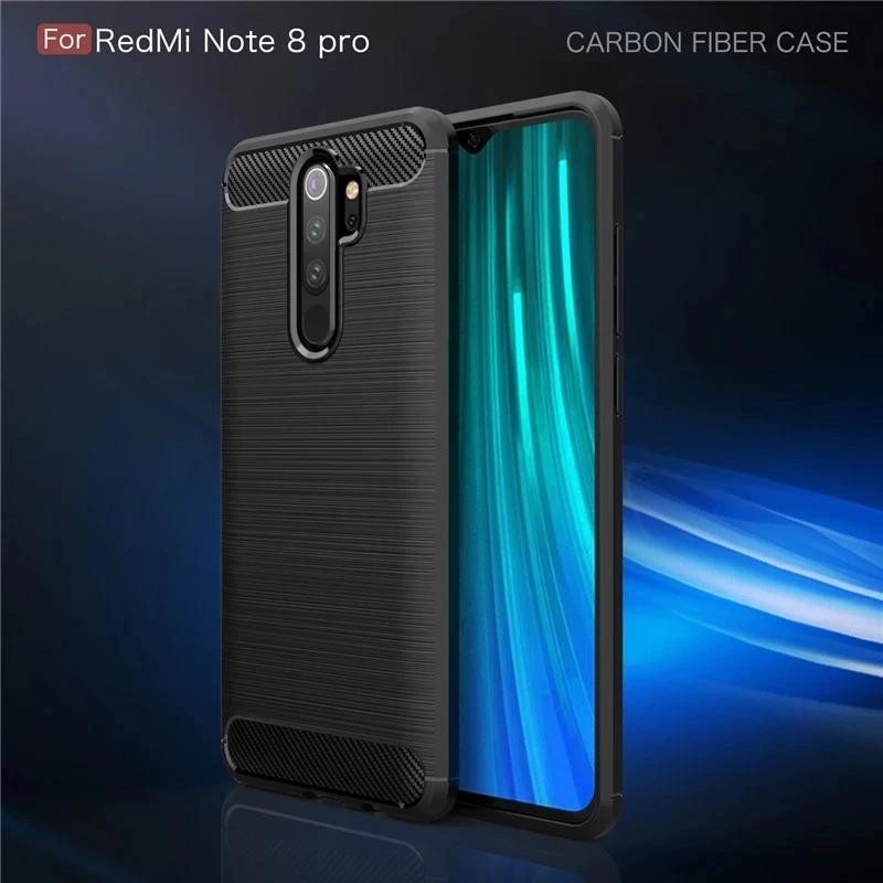Casing HP Redmi Note 8pro Note8 Pro xaomi redmi note8pro A7 Pro Casing TPU Tekstur Serat Karbon Sili