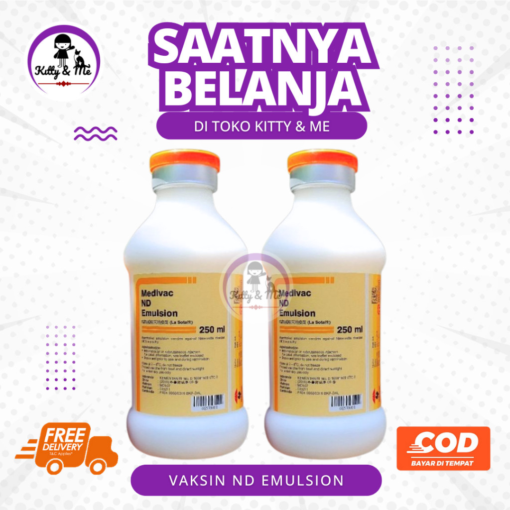 MEDIVAC ND EMULSION 250 ML DOSIS 500 EKOR - Mencegah Tetelo Serta Cacat Pada Telur