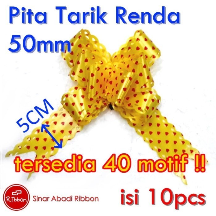 

GROSIR Pita Tarik Serut Renda 50mm Serut Besar Hiasan Parcel Kado Souvenir