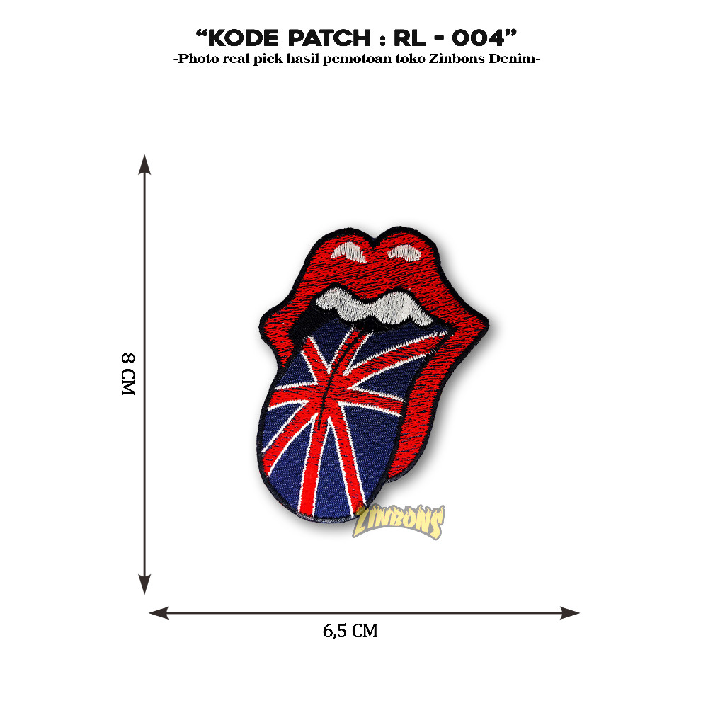 Bordir Patch rolling stones emblem bordir patch musik iron patch