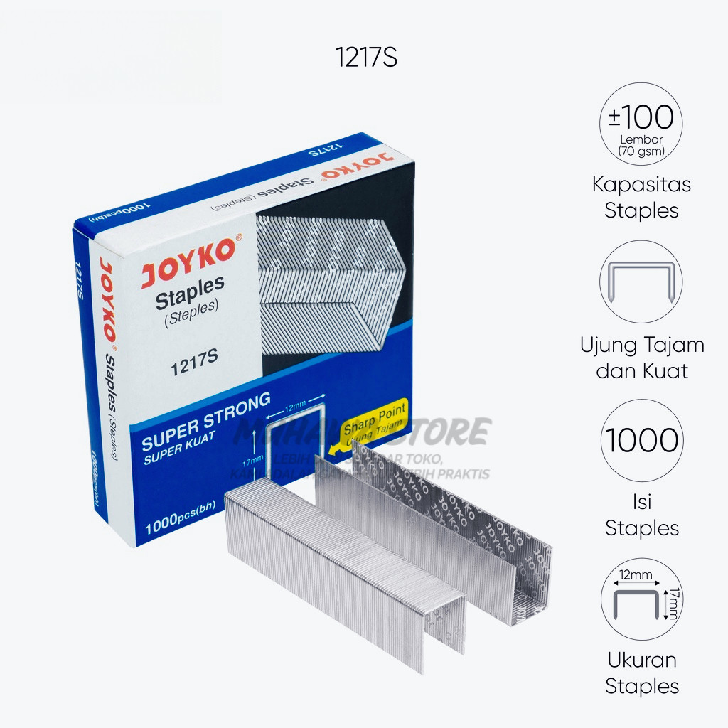 

1 BOX Heavy Duty Staples Isi Stapler Refill Stapler Joyko 1217S
