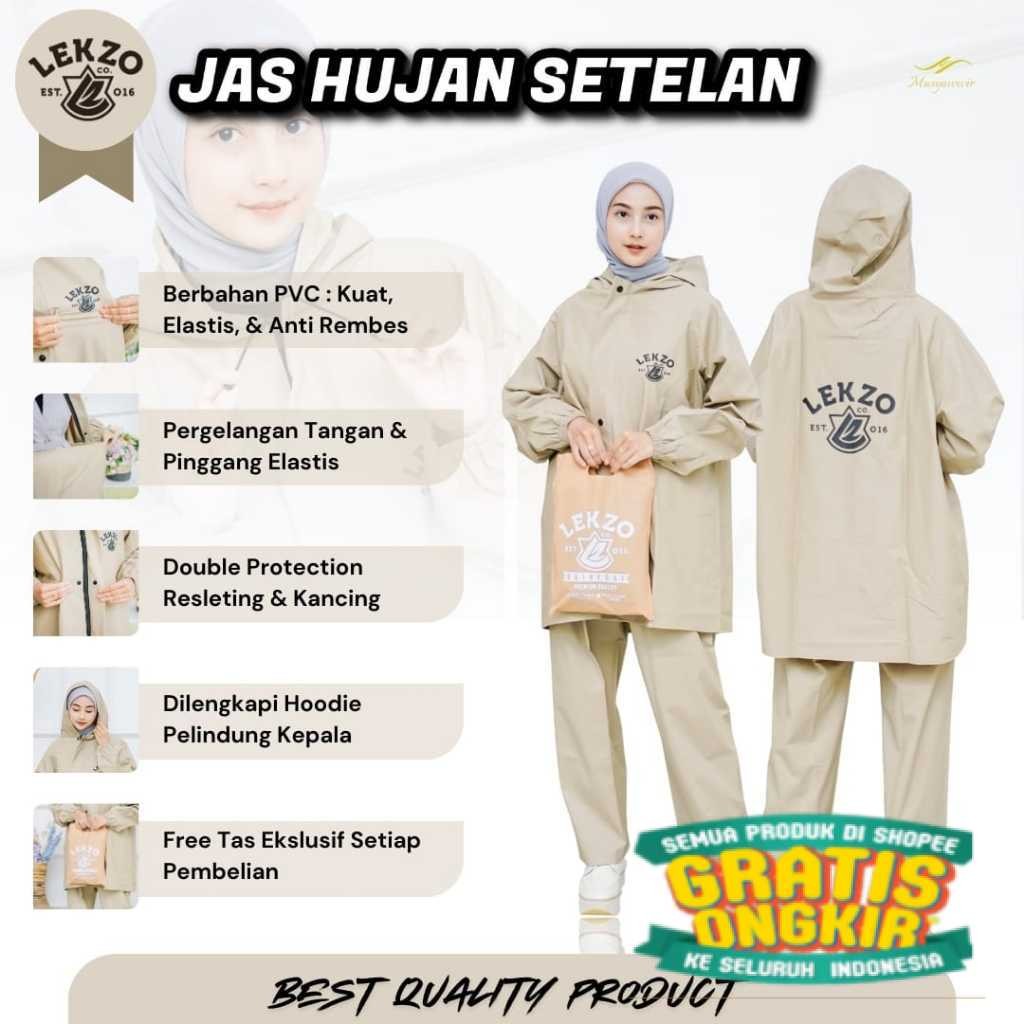 Jas Hujan Pria Wanita Dewasa Setelan Jaket Clana Tebal Lekzo/ Model Terbaru anak remaja