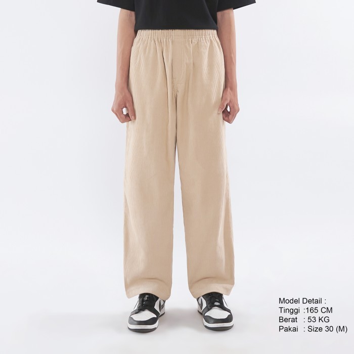 nrdn clothing celana panjang corduroy squiid pants cream - XXL (36)