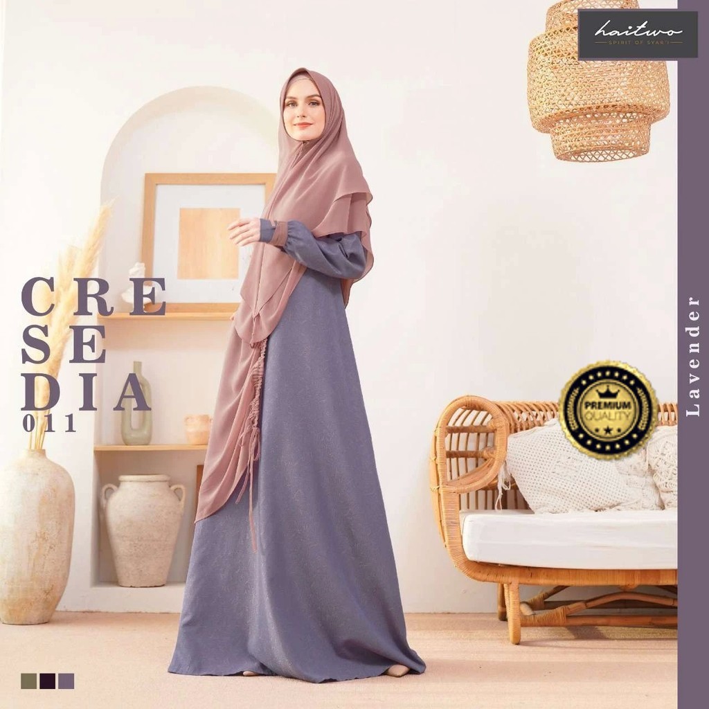 ORIGONAL HAITWO One Set Baju Muslim Dress Gamis Cresedia 011 by Nibras Gamis Syar'i Terbaru 2024 Set