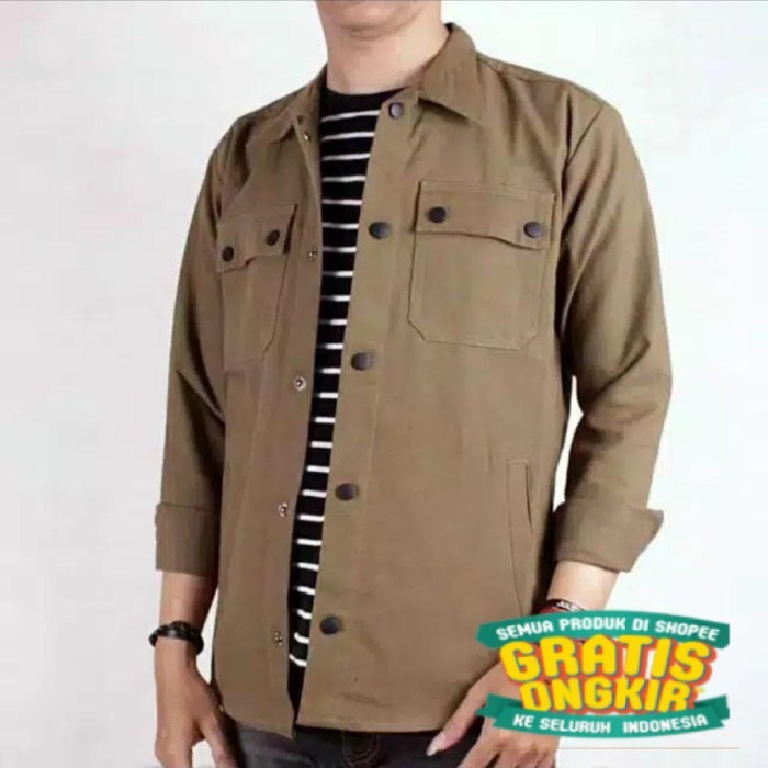 TPK/Semi Parka Kemeja Parka Pria Original Distro Bandung Khaki - Khaki, M/ bsar jumbo mantel jashuja