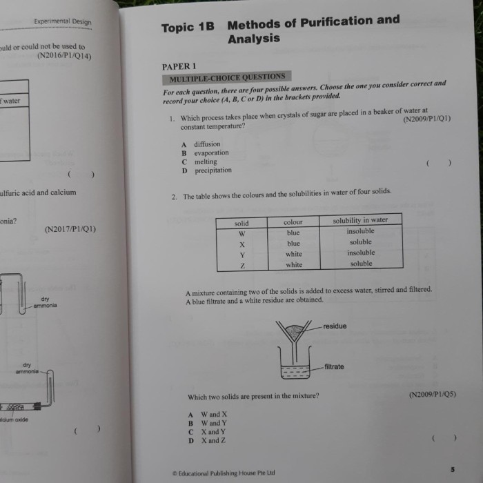 

O Level Topical Examination Questions Chemistry 2009-2018