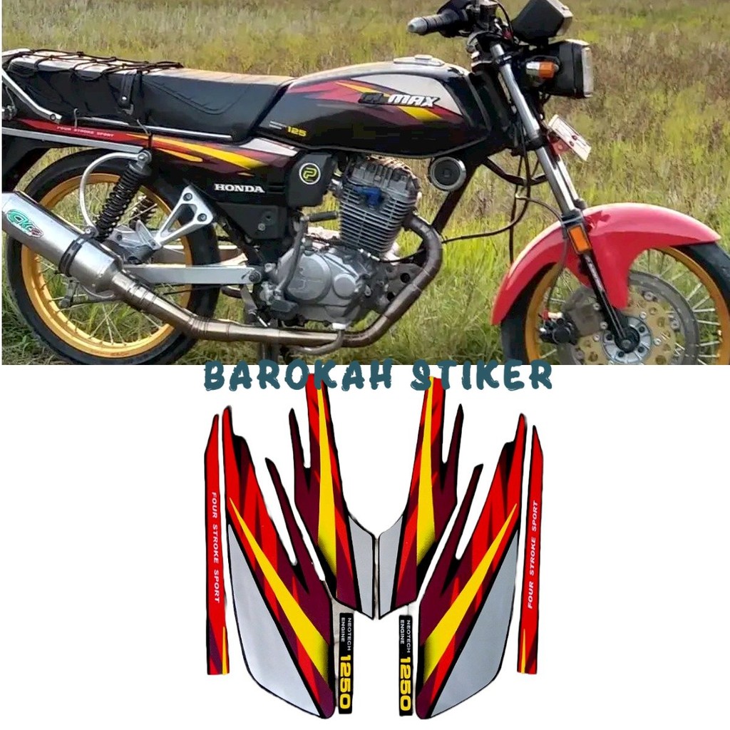 Striping Stiker Polet List honda gl max glmax 1997 1998 neo tech hitam merah list body standar model