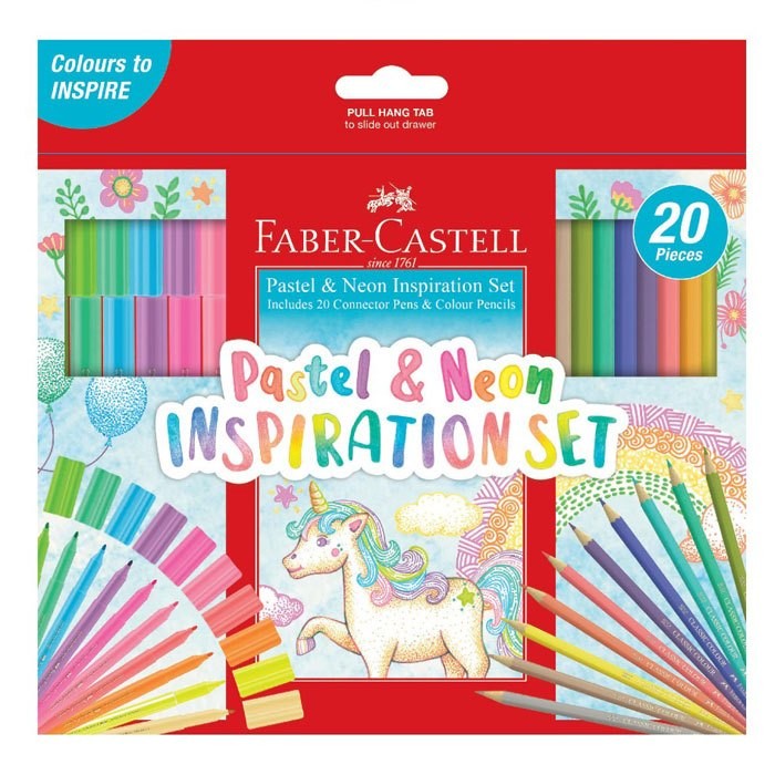 

Pensil Warna Classic And Connector Pen Pastel & Neon Isi 10 + 10 Faber Castel