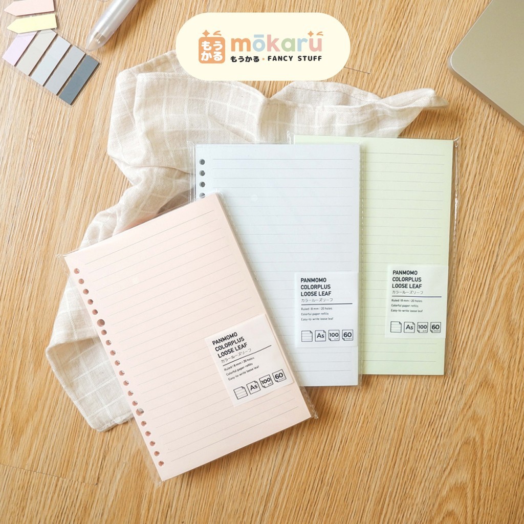 

Panmomo Colorplus Loose Leaf Binder Paper Ukuran A5 & B5 100gsm / Refill Binder Isi 60 Lembar