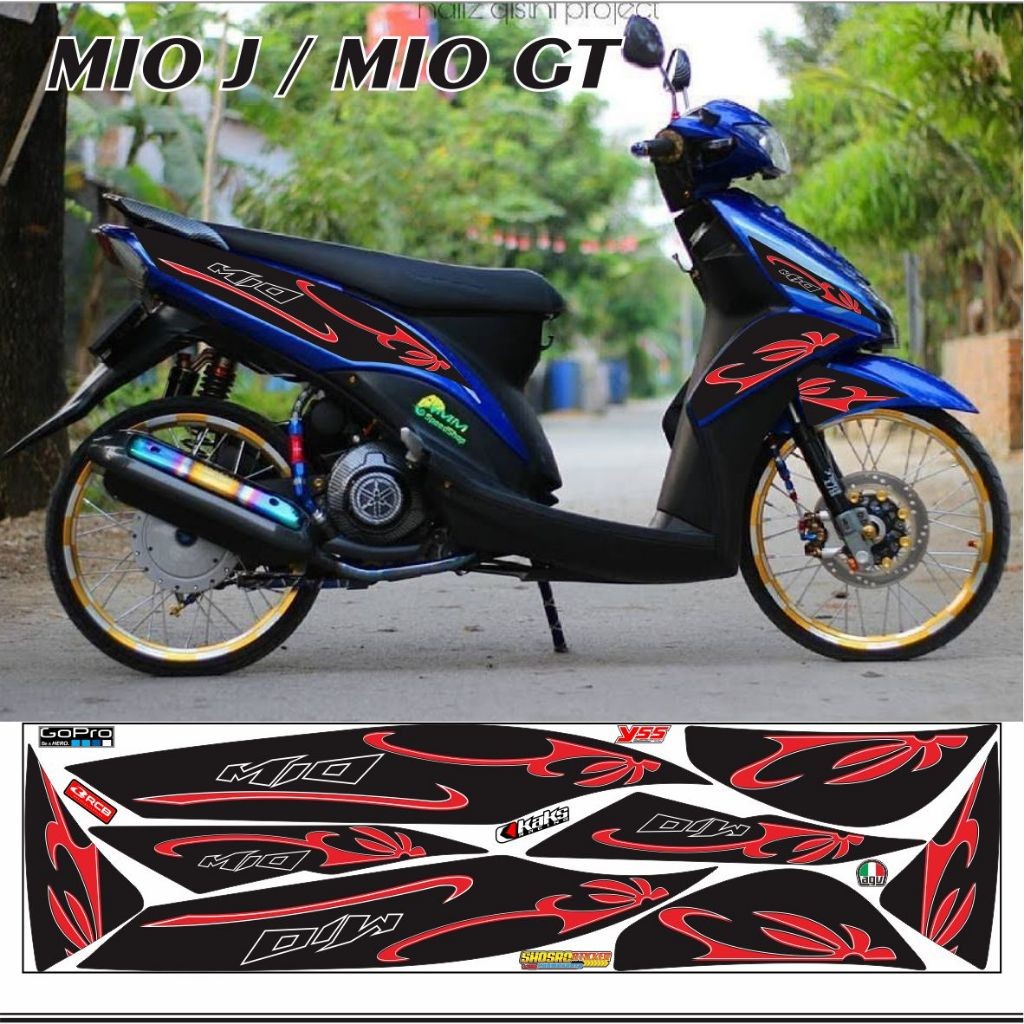 STIKER MOTOR Striping MOTOR mio j / stiker mio gt / variasi striping MOTOR MIO J / GT STIKER VARIASI