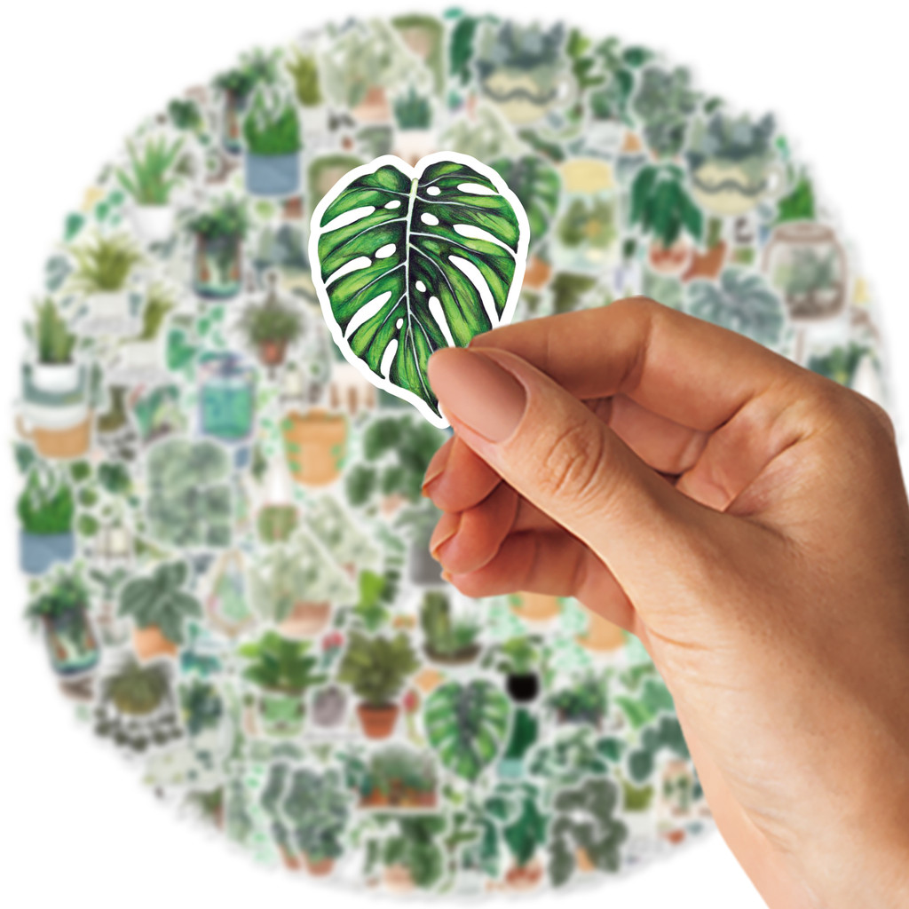 

50pcs Green Plant-Themed Creative Graffiti Stickers Decorated Notebook Water Bottle Suitcase Classic Toy Waterproof PVC Decals