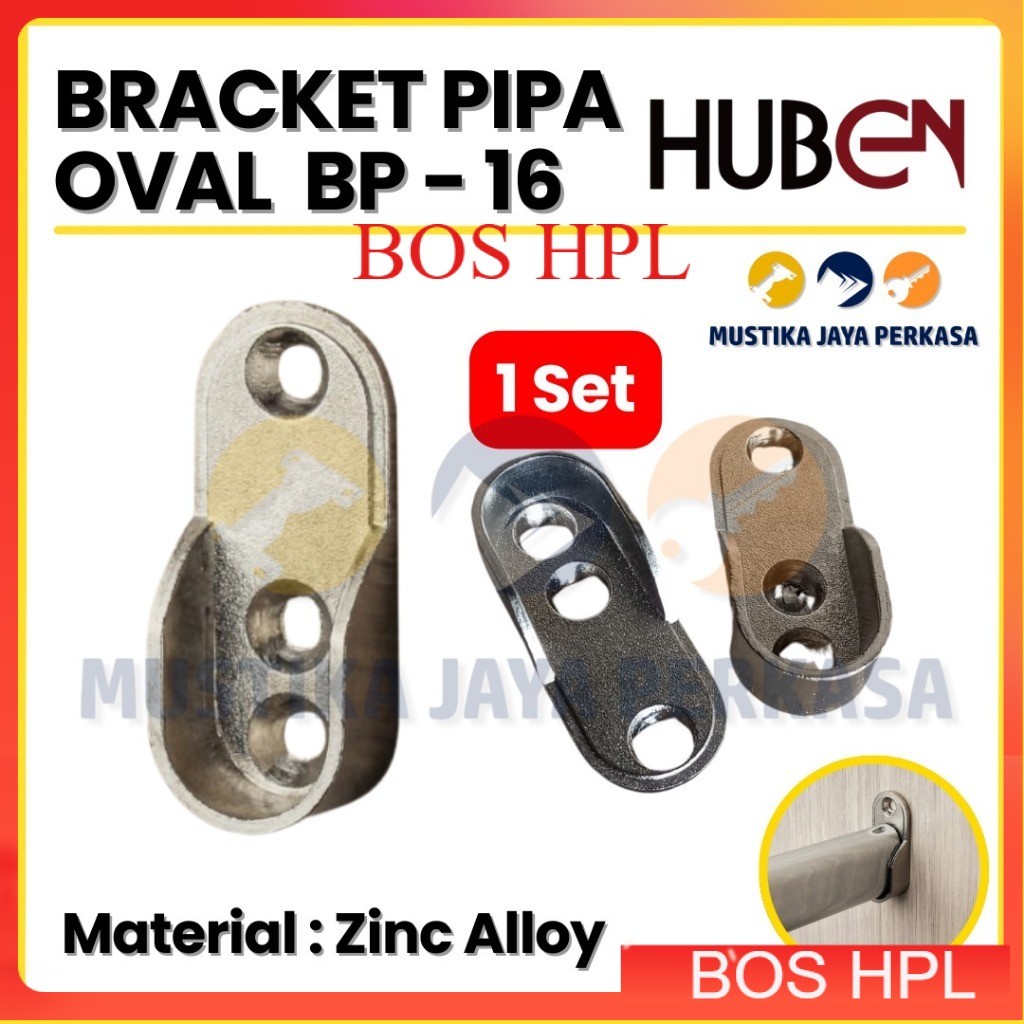 Bracket Kop Gantungan Pipa Besi Oval BP-16