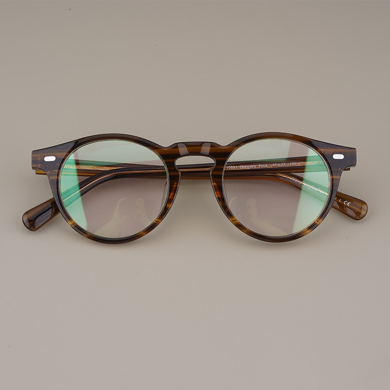 45 and 47 Size Quality Handmade Retro Vintage Round Gregory Peck Spectacle Myopia Glasses Optical Fr