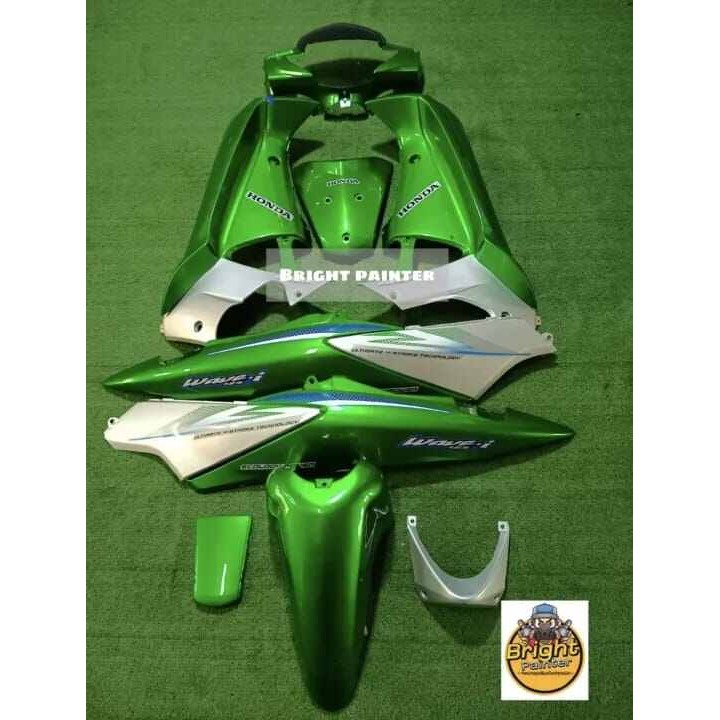 Cover Full Body Halus Sepaket Warna Hijau Silver Motor Supra X 125 (2005-2006)