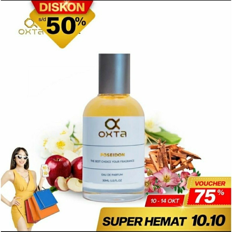 OXTA Poseidon Parfum Pria Non Alkohol - Parfum Pria Tahan Lama 30ml