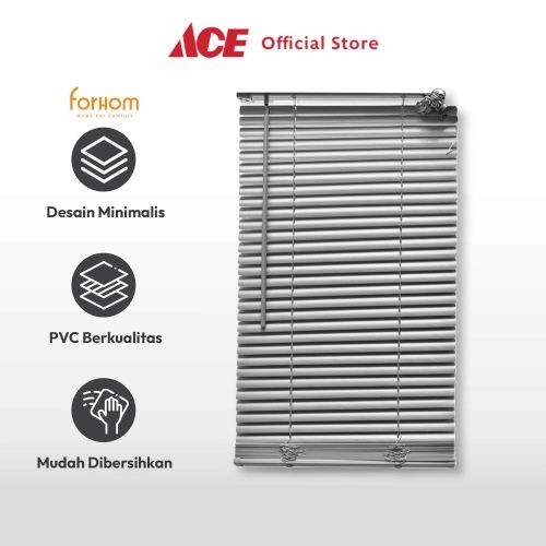 Ace Forhom 40X180 cm Venetian Blind Pvc - Abu-Abu Tirai Gulung Penutup Kerai Hordeng Roller Blind