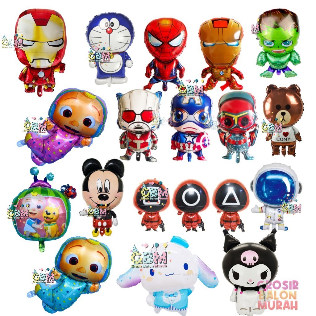 Balon Foil Karakter / Foil Karakter Kartun / Balon Foil