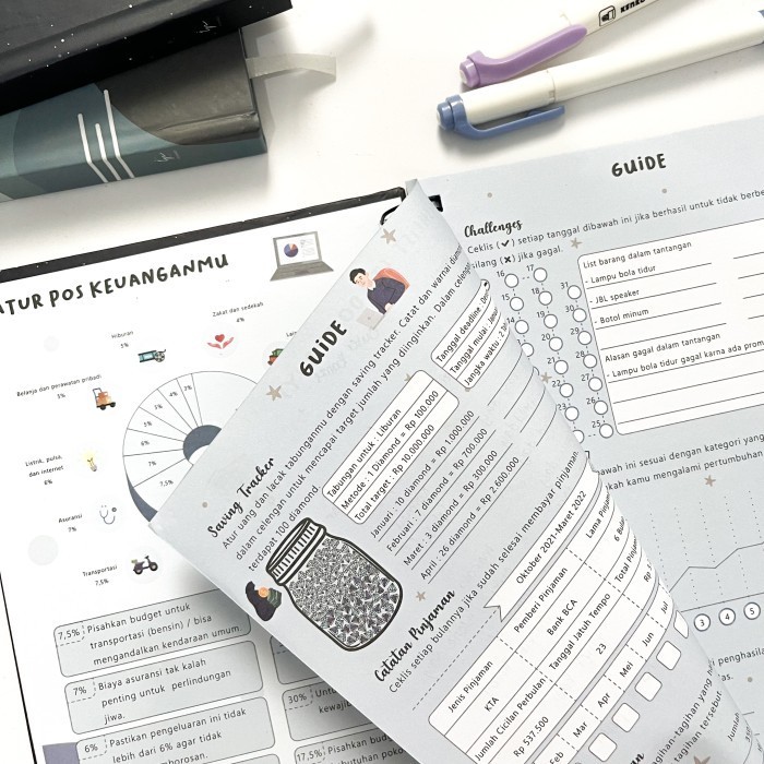 

Financial Planner / Financial Journal / Notebook Budget Planner - Midnight Spiral